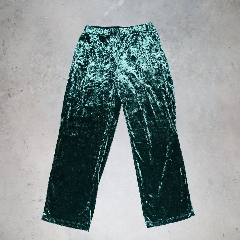 Vintage Y2K Velvet‎ Tracksuit Set Two Piece Loungewear Matching Set Size Small